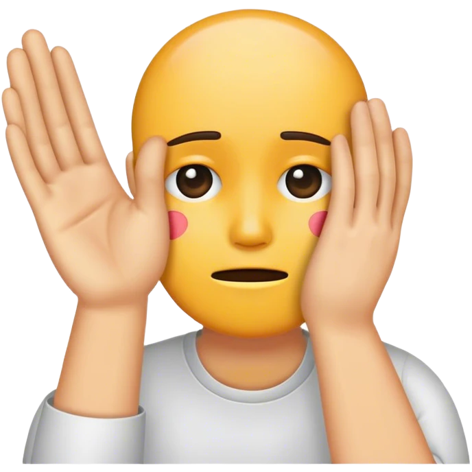 hand covering face and the other hand saying stop emoji