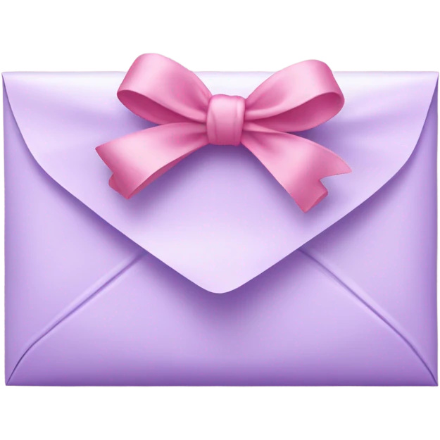beautiful aesthetic love letter in pastel purple color with pink bow aesthetically placed  emoji