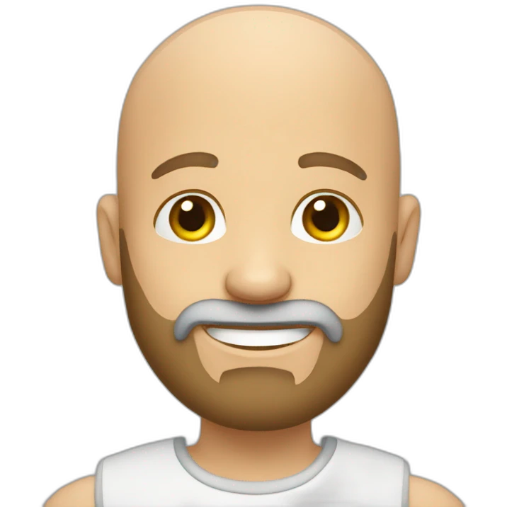 happy bearded bald guy emoji
