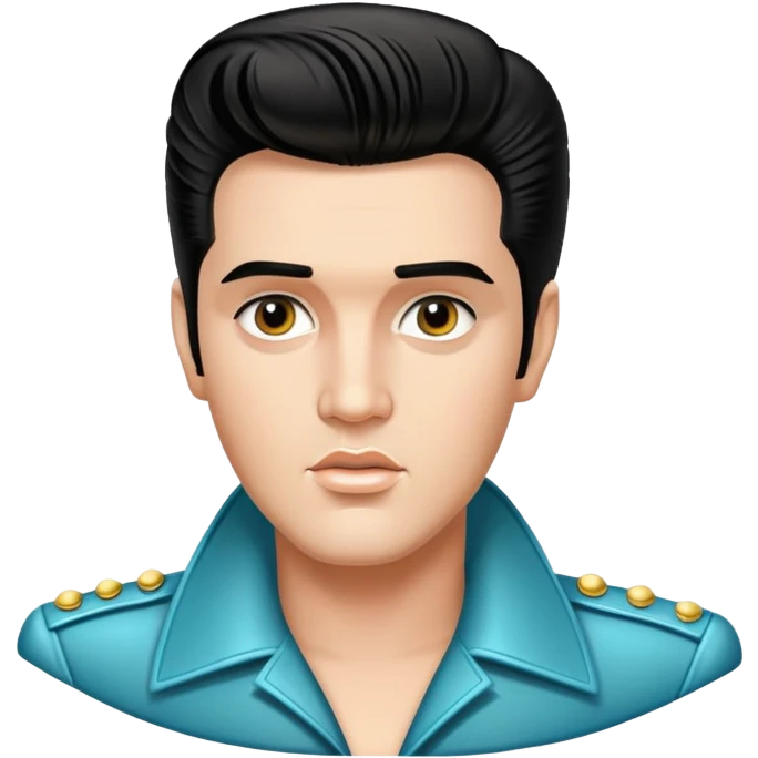 Elvis Presley with pompadour hairstyle, chest and up portrait emoji