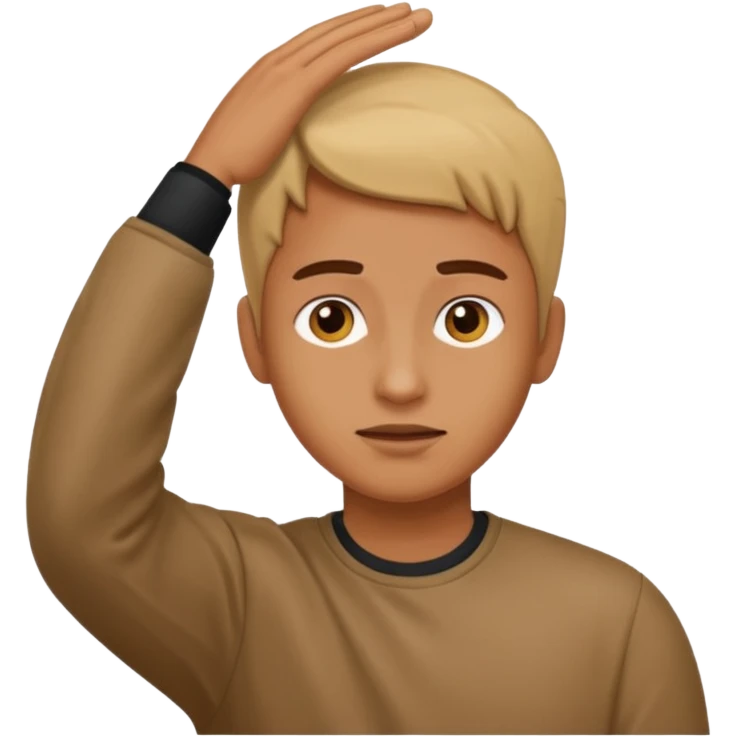 😝👋🏼Derrien la tête la main  emoji