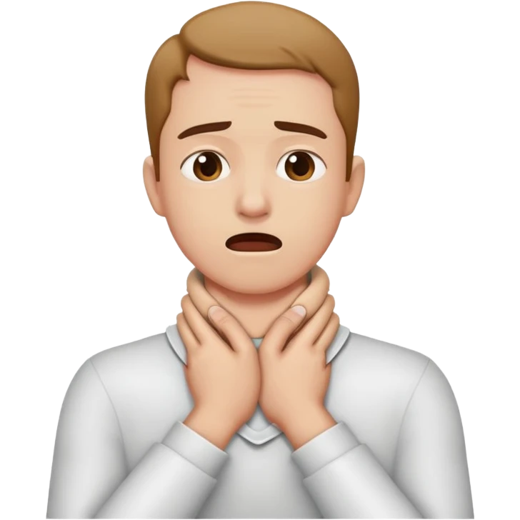 person choking themselves hands around neck emoji