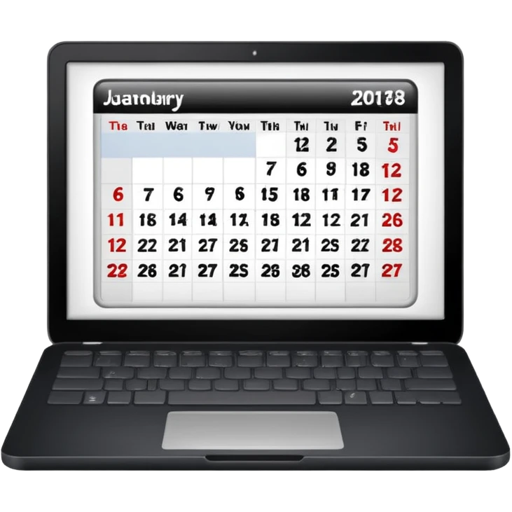 calendar page with a laptop inside emoji