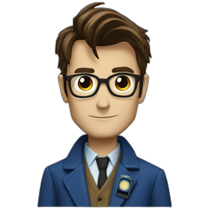 tenth doctor from doctor who with the tardis  emoji
