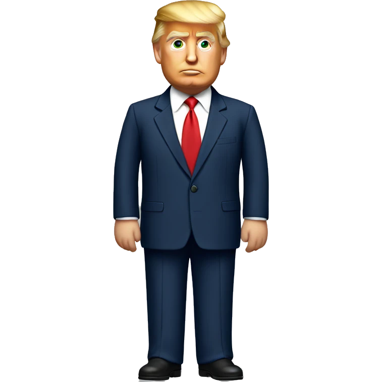 Donald Trump wearing navy suit with a red tie  emoji