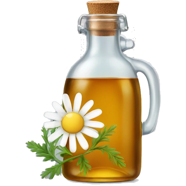 glass bottle with chamomile tea emoji