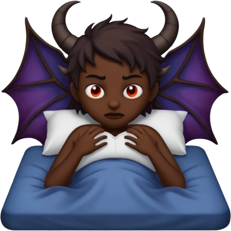 a sleep demon, haunting dreams, eerie and shadowy emoji