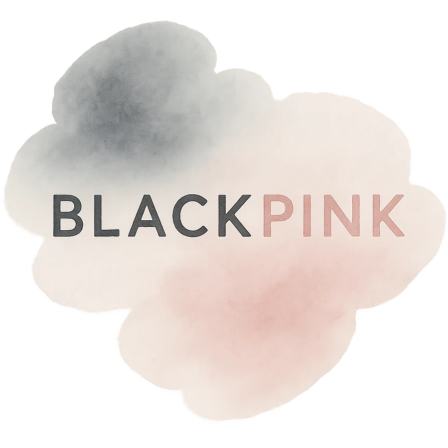 BLACKPINK-inspired object, black and pink colors, dreamy and fluid effect emoji