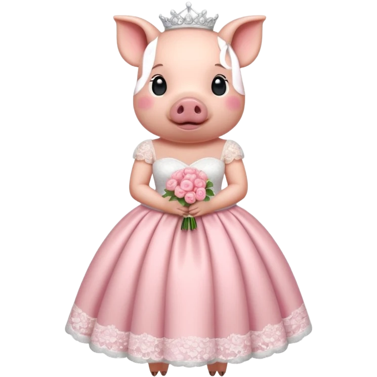 A pig in a wedding dress emoji