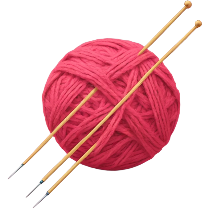 ball of yarn with two knitting needles emoji
