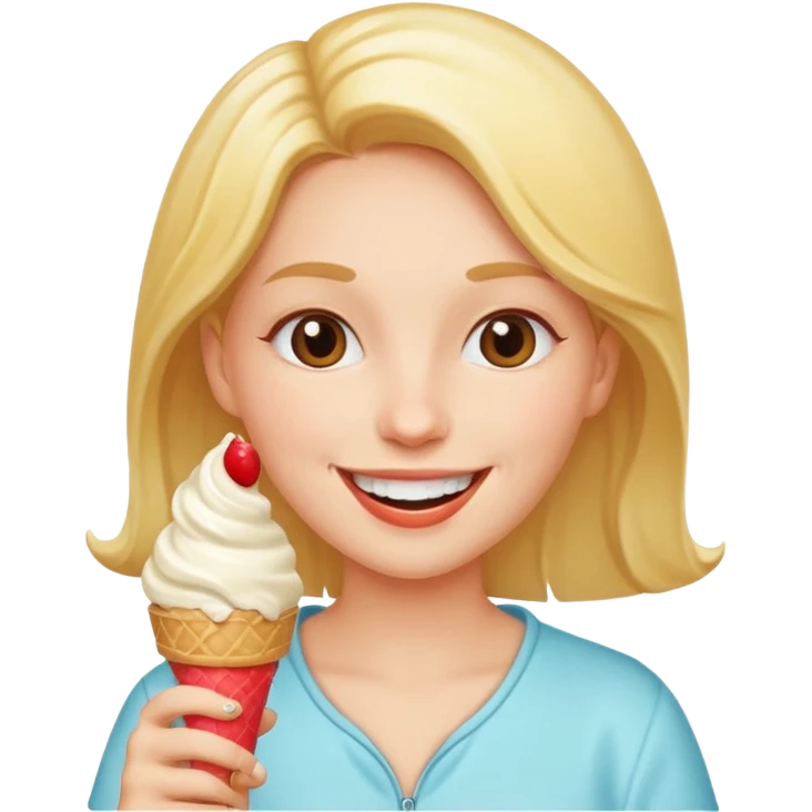 woman eats ice cream  emoji