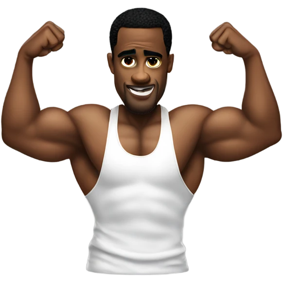 Muscler p diddy showing his muscles emoji