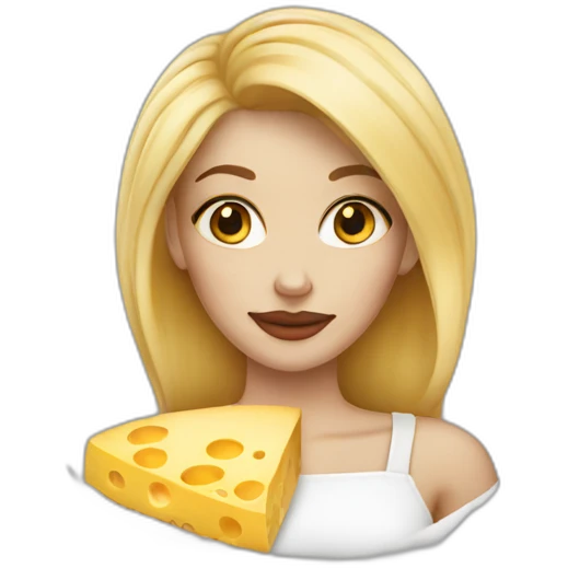 Blonde woman with cheese tattoo emoji