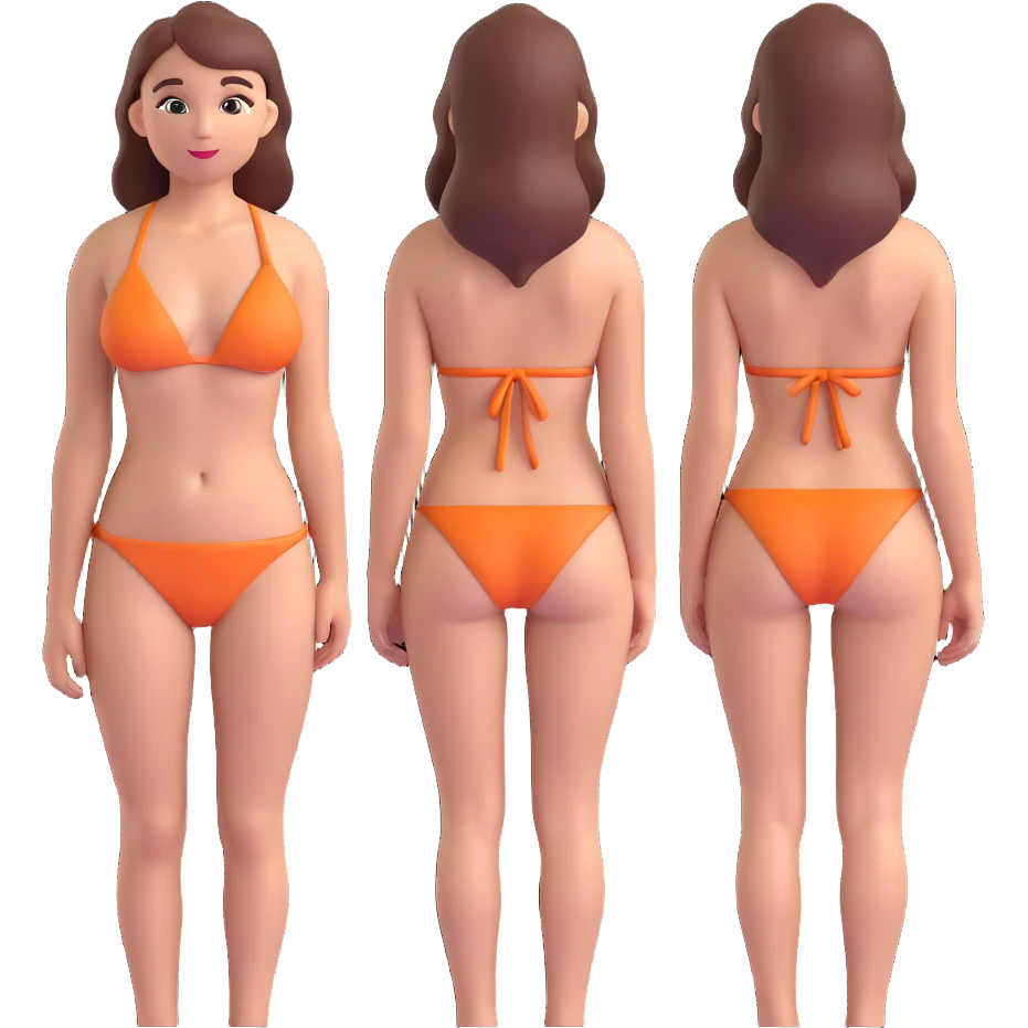 woman in bikini, back view emoji