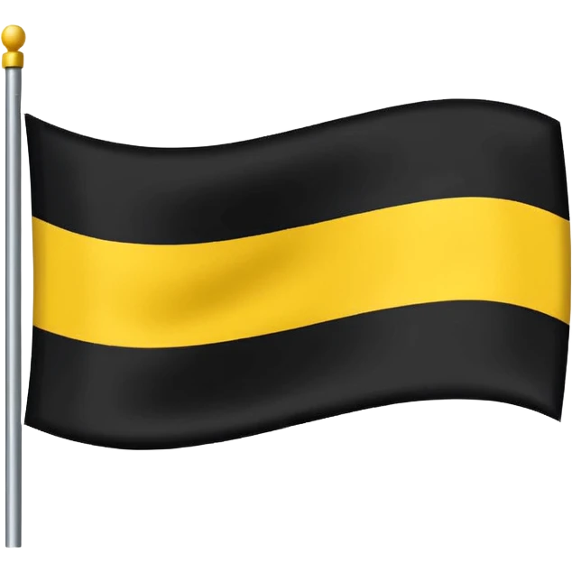 Flag tricolour up to down black yellow and white emoji