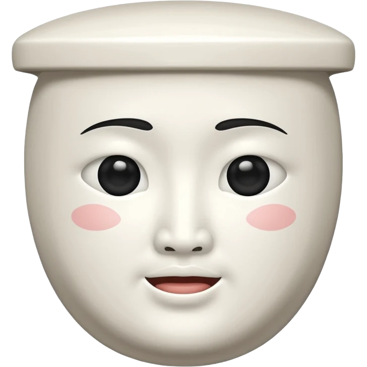 Toilet with a Asian face emoji