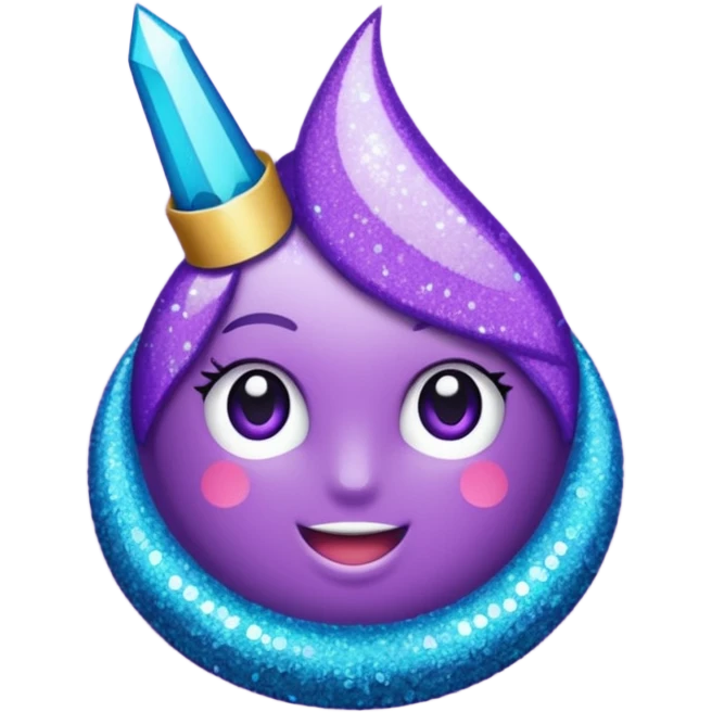 Glitter Roxo e Ciano Seta emoji