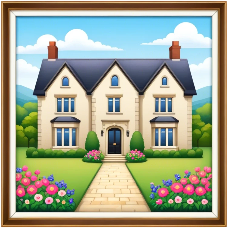 An english countryside mansion with florals emoji