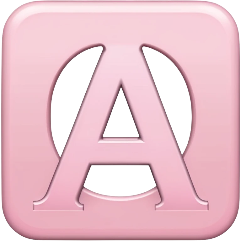 The letter A in a light pink square  emoji