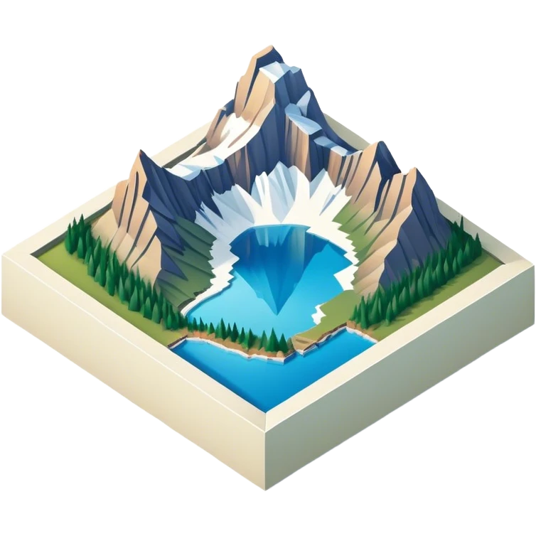 isometric view of hidden lake, glacier national park emoji