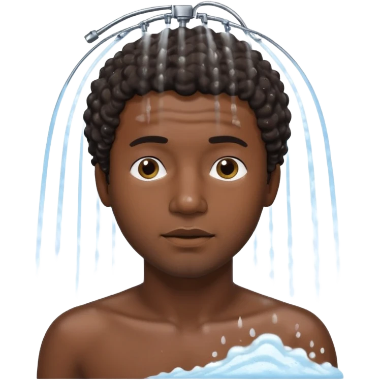 Naked shower adult black male short curly hair white male dark hair emoji