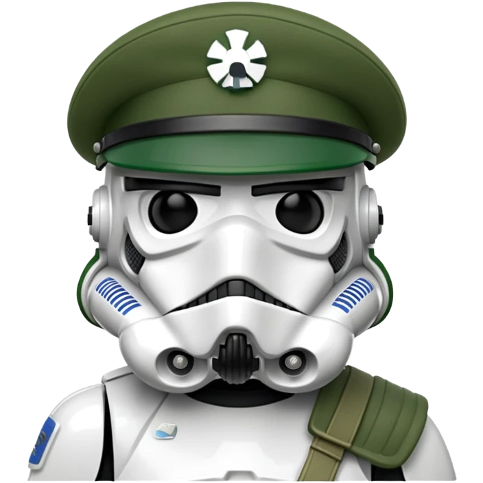 Stormtrooper wearing green barete emoji