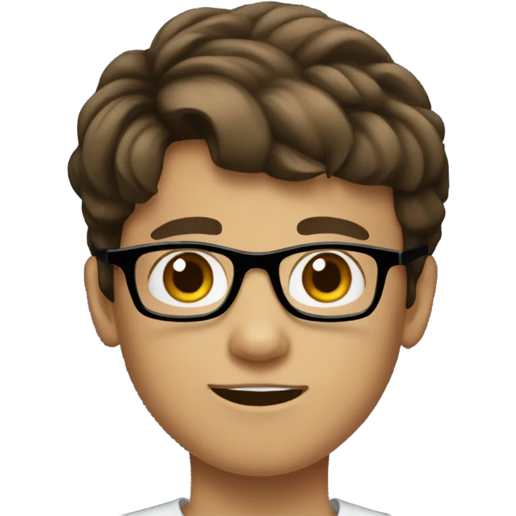 white boy black glasses brown hair  emoji