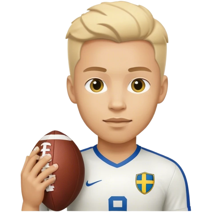 swedish national football player with arms and a football emoji