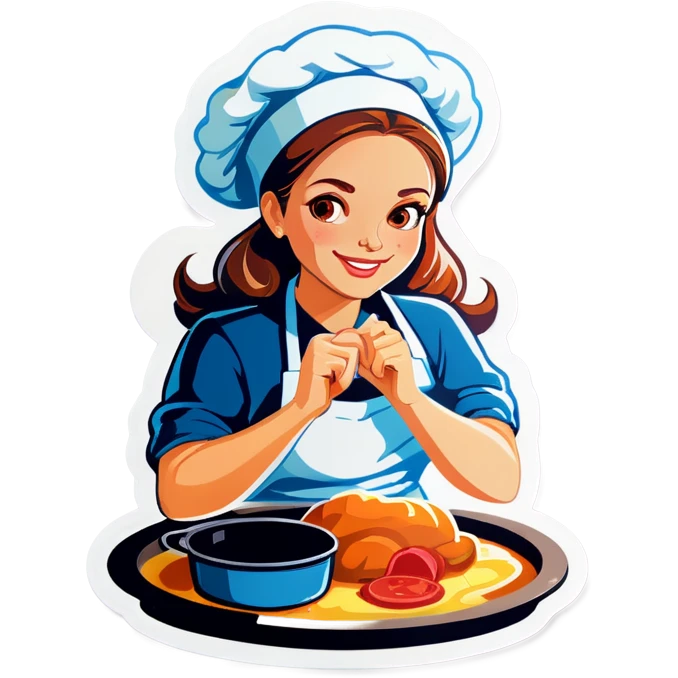 A woman cooking emoji