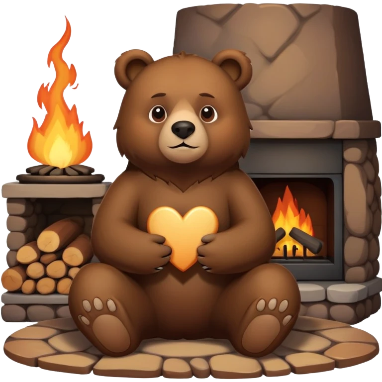 Bear with hearth love emoji