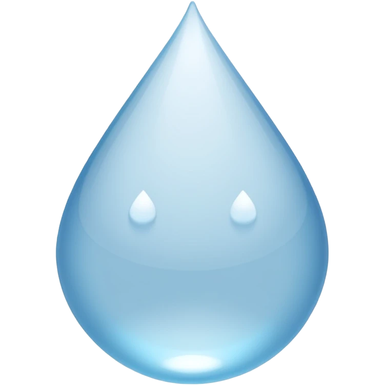 Gota de agua color blanco emoji