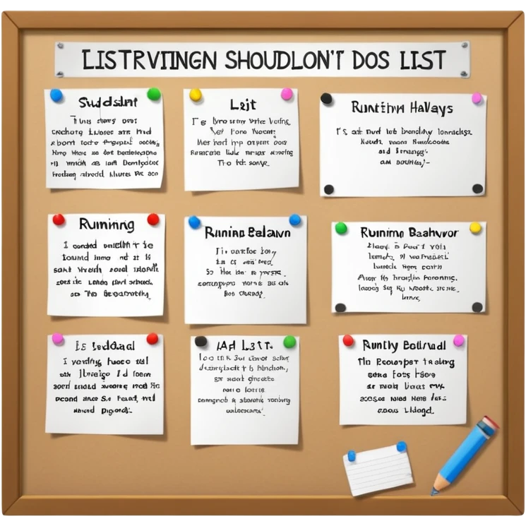 school rules on the noticeboard but dont write school rules just write what students shouldnt do in school emoji