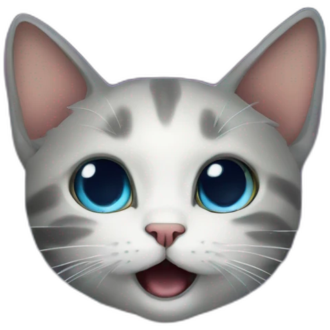 small cat with surprising face at spreading out nebula emoji