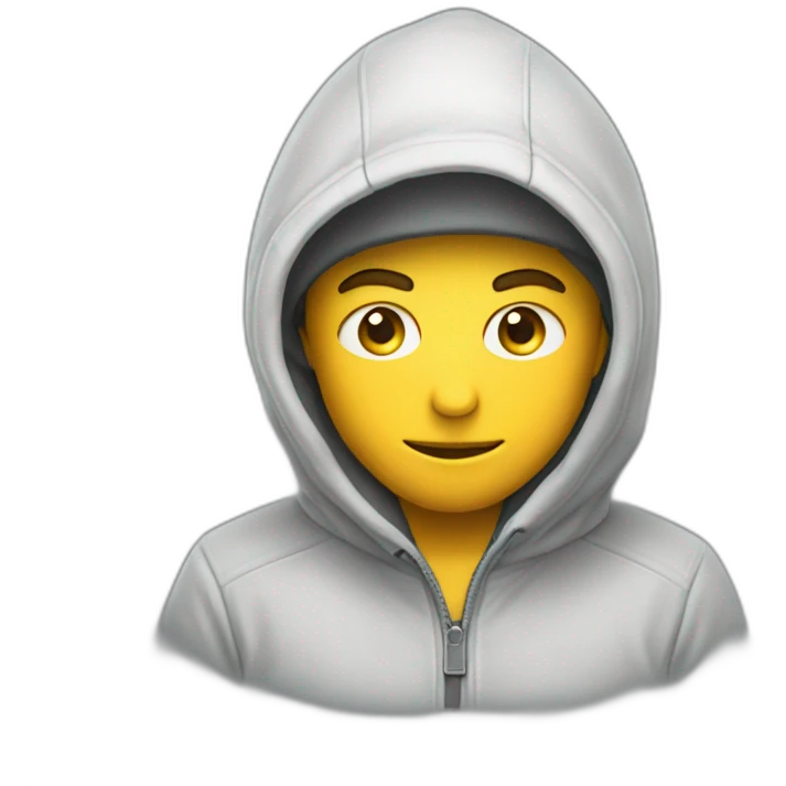 Garçon avec une cagoule emoji