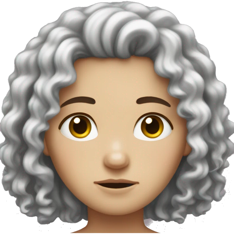 curly hair white girl sad emoji