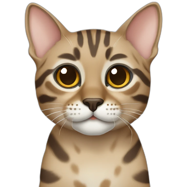 Dark beige/grey Bengal cat emoji