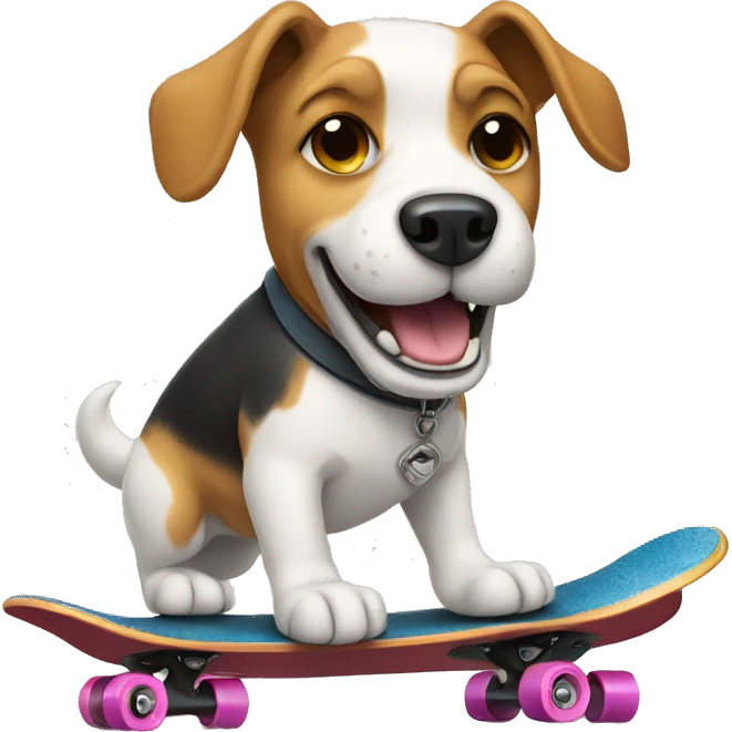 Dog riding a skateboard  emoji