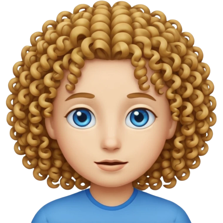 this emoji with blue eyes curly hair emoji
