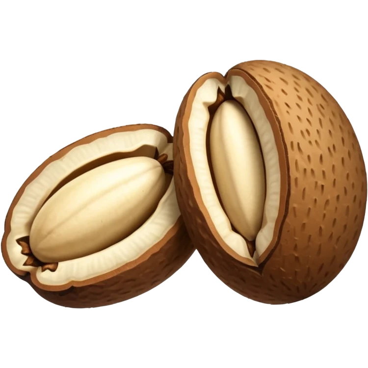 two brazil nut seeds without peel emoji