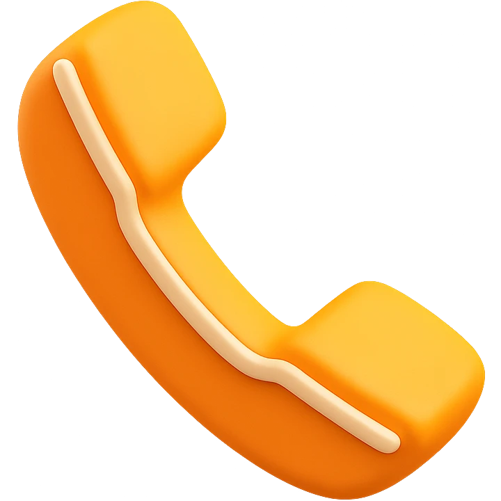 straightforward 3D orange style phone icon, handset only, no background or decorations emoji