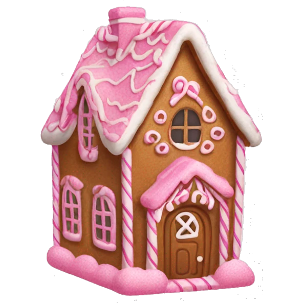 Pink gingerbread house  emoji