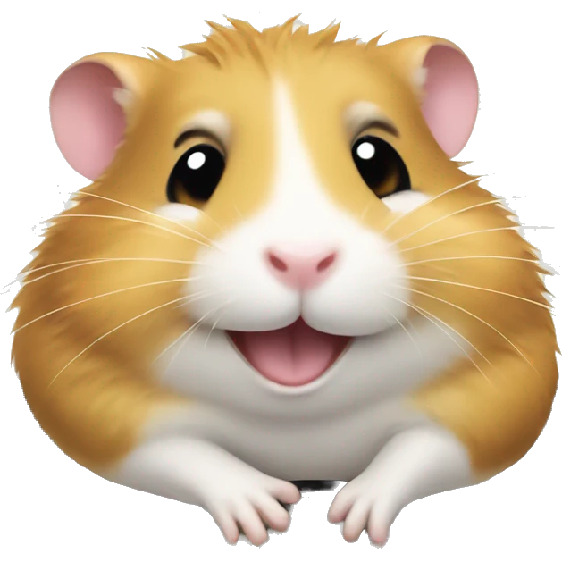 hamster with a happy face plays the piano emoji