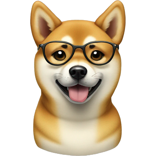 shiba inu in stylish glasses emoji