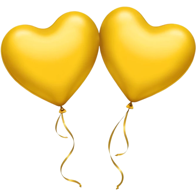 2 yellow Satin hearts balloons  emoji