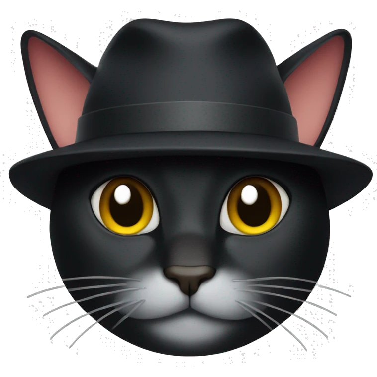 Black cat with a hat  emoji