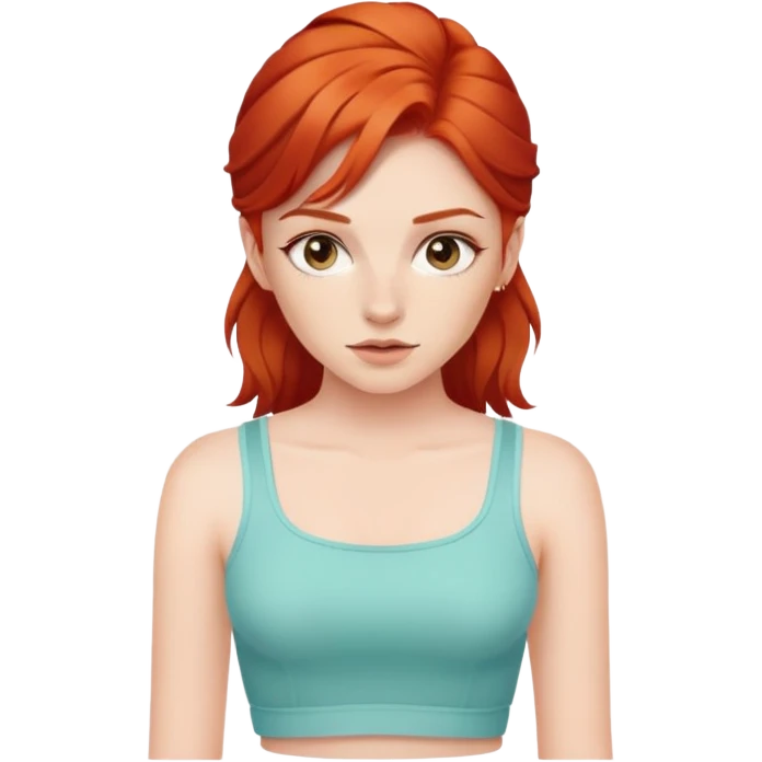 red-haired girl wearing a crop top emoji
