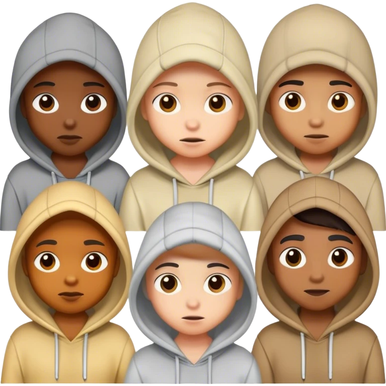 Cartoon characters in hoodie emoji