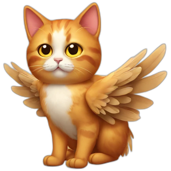 chicken cat with wings emoji
