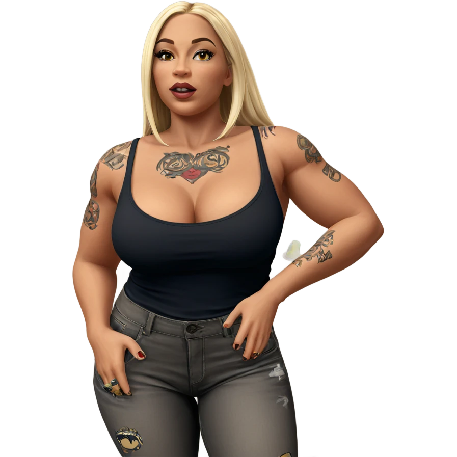 blonde girl with tattoos emoji
