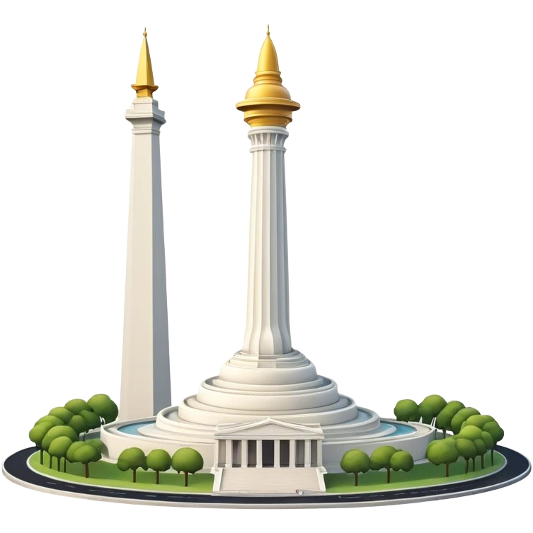 Cinematic Realistic Monas Landmark Emoji, depicted as the iconic National Monument rendered with crisp architectural detail and dynamic, urban lighting. emoji